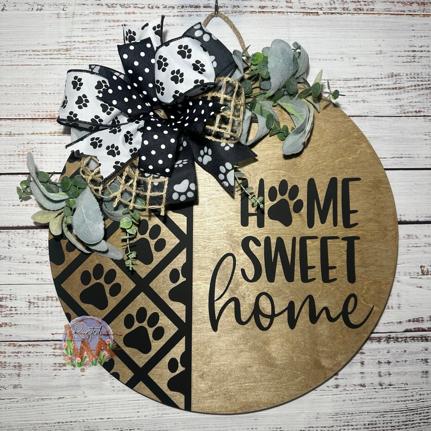 Home Sweet Home with paw prints