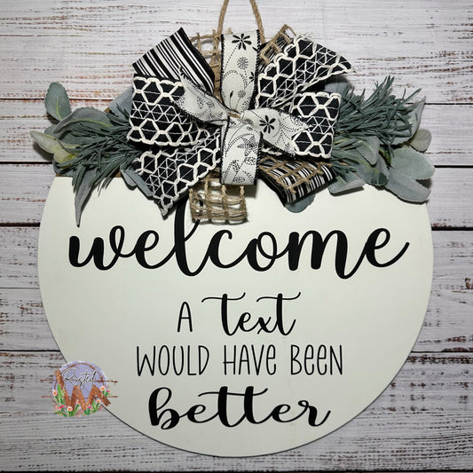 Welcome - a text would have been better
